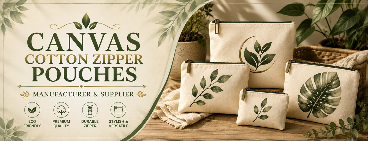 cotton zipper pouches