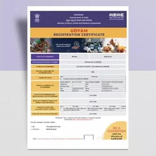 Msme License Certificate