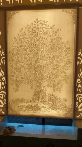 Beige 3D Tree Corian Wall..