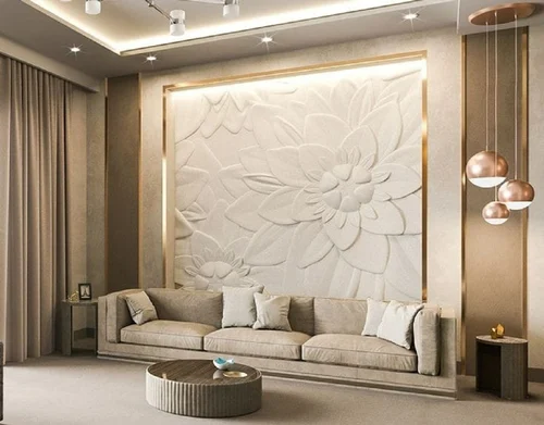 White Flower 3D Wooden Wa..
