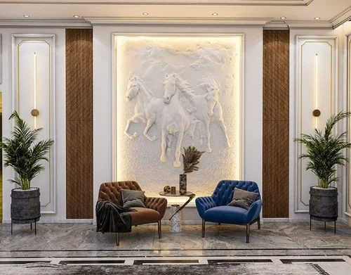 White Corian Horse Wall P..