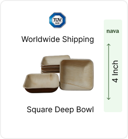 Palm Leaf Square Deep Bowl