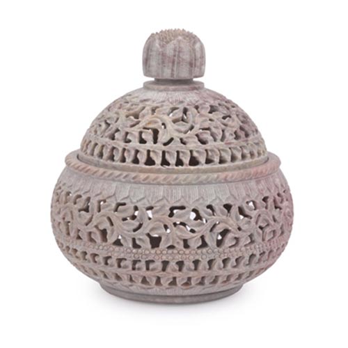 Marble Bowl With Lid With..