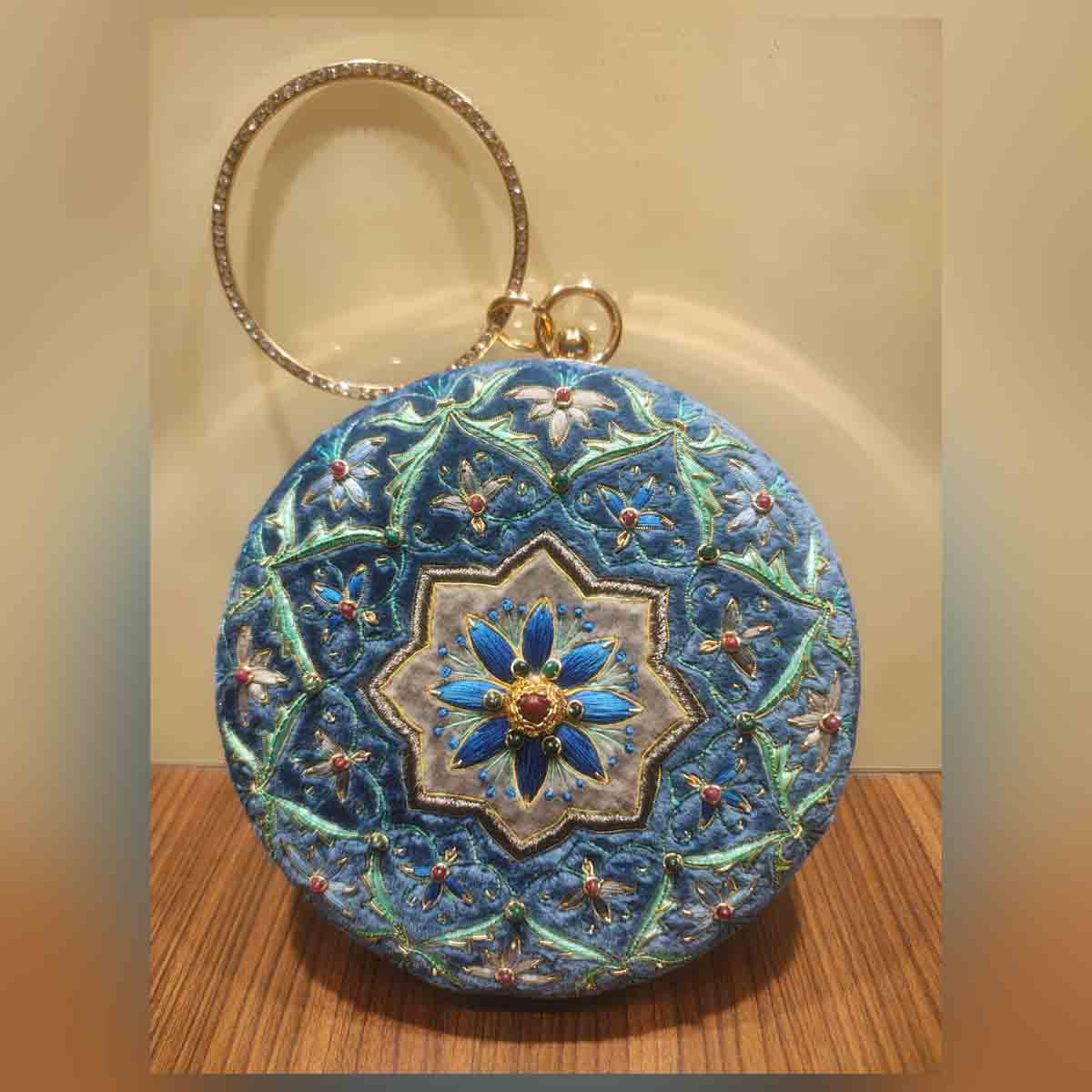 Blue Round Purse