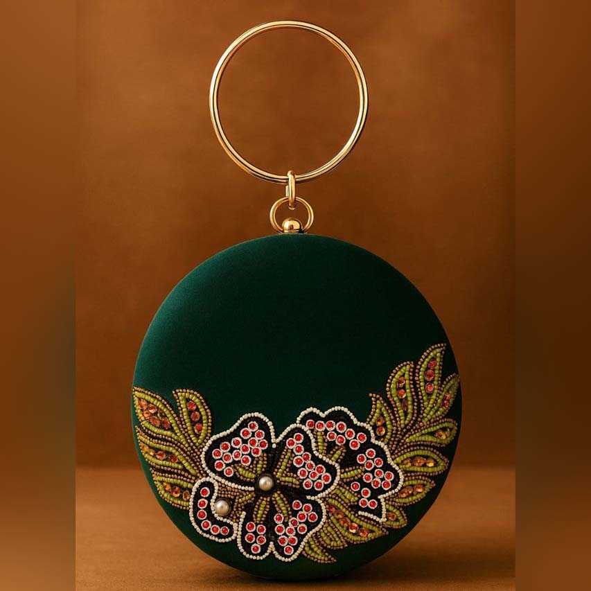 Green Round Clutch