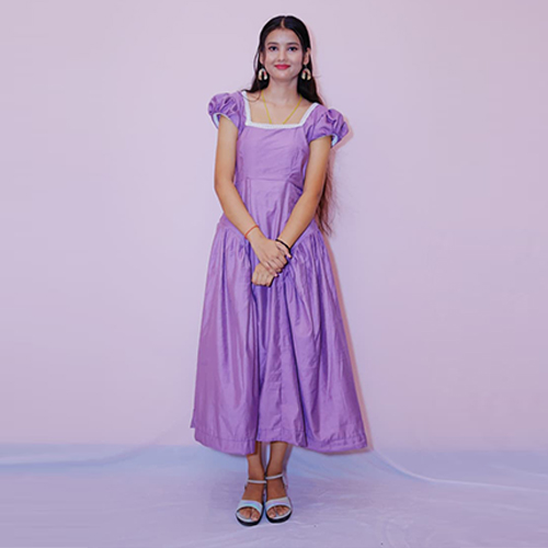 Women's Midi Dress(Lavender Dress)