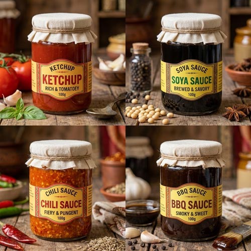 Ketchup And Condiments Like Sauces (Chili, Soya)