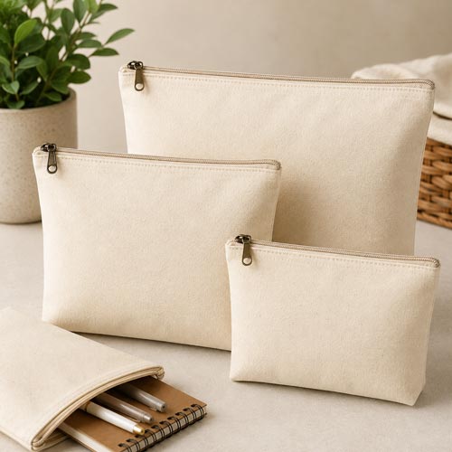 Canvas Cotton Zipper Pouches