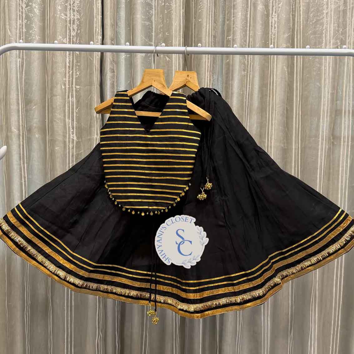 Black & Gold Luxe Lehenga