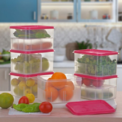 2 In 1 Section Fridge Containers